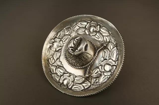 Vintage MEXICO Sterling Silver SOMBRERO Hat Decorative Trinket Dish