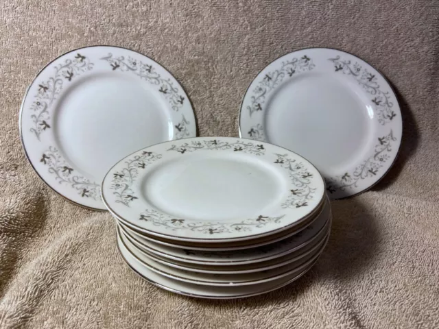 8 Moon Mist Bread Plates, Fine China, Japan, 3000; 6-3/8” diameter;
