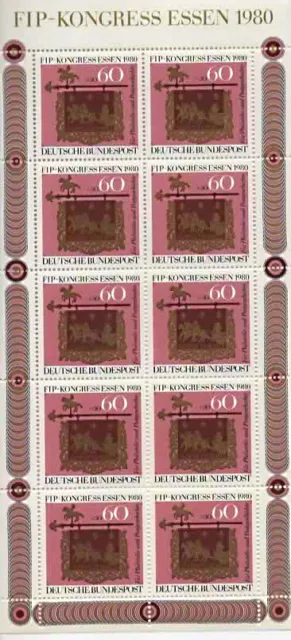 BRD Kleinbogen 10er, Mi. 1065, postfrisch, Tag der Briefmarke 1980