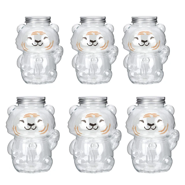 6 botellas transparentes reutilizables botellas de plástico multifunción transparentes vacías