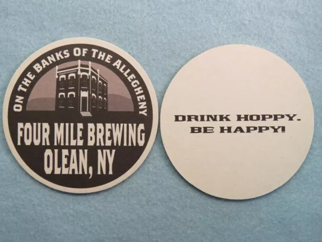 Beer Coaster ~ FOUR MILE Brewing Co ~ Allegheny River Banks, Olean, NEW YORK