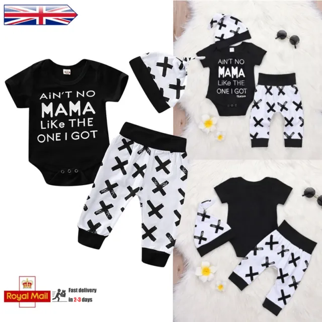 Infant Newborn Baby Boy Clothes Set Short Sleeve Romper Top Pants Outfits
