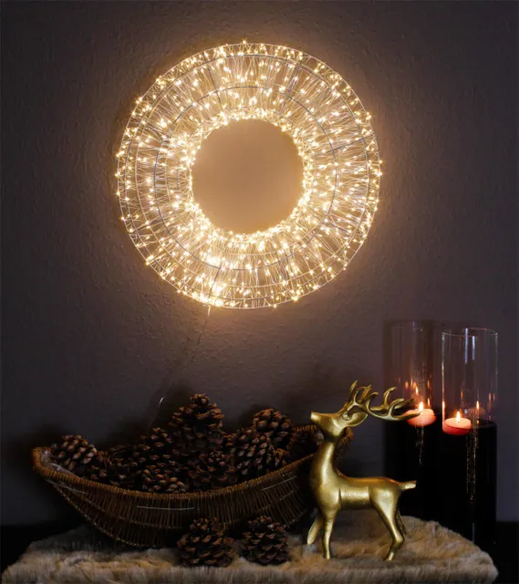 LED Leuchtkranz 800 LED 50cm Lichterkranz Weihnachtskranz Weihnachtsbeleuchtung