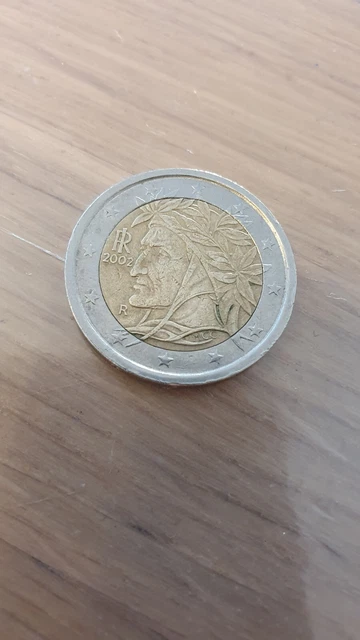 pièce de 2 euros rare 2002 dante alighieri