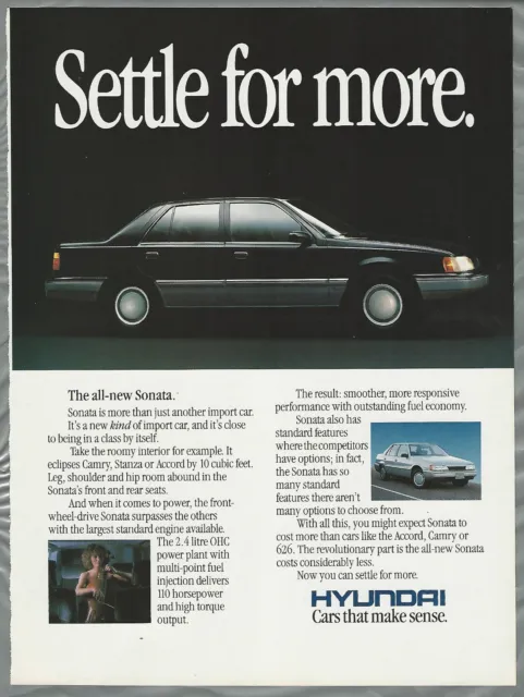 1989 HYUNDAI SONATA advertisement, Sonata sedan