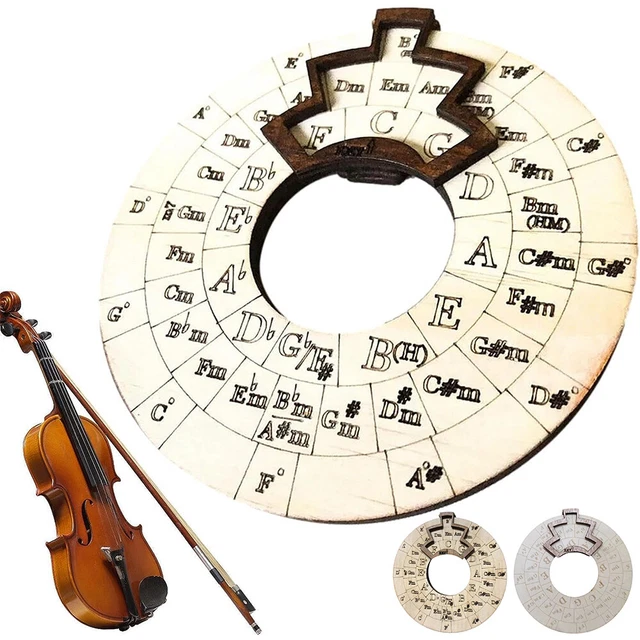 WOODEN MELODY TOOL Circle of Fifths Chord Wheel Musical Educational ...