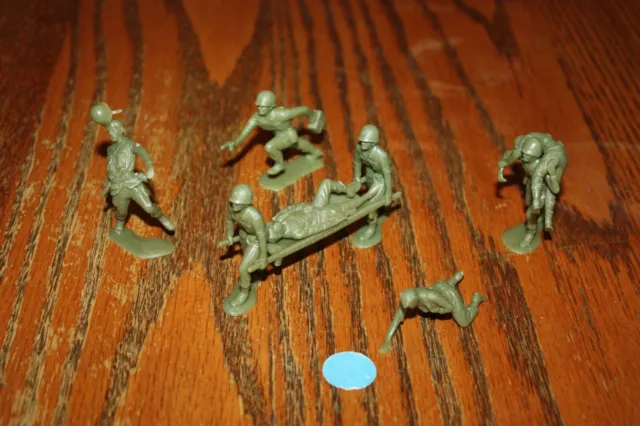 Vintage Marx American Army 9-Piece Medic, Stretcher, & Wounded Soldiers - MPC