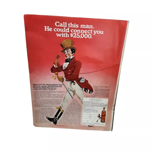 Johnnie Walker Red vintage 1980 Magazine Print Ad Man Cave