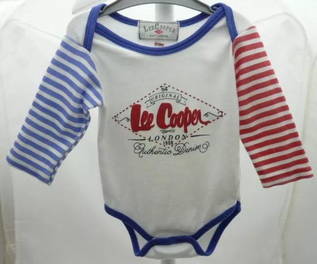 Lee Cooper body blanc bleu et rouge motif relief logo bébé 0/3 mois