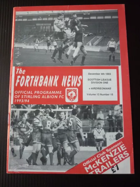 Stirling Albion v Airdrie 4/12/1994