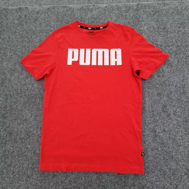 PUMA Shirt Mens SMALL red T-Shirt casual sports summer modern cotton Size S