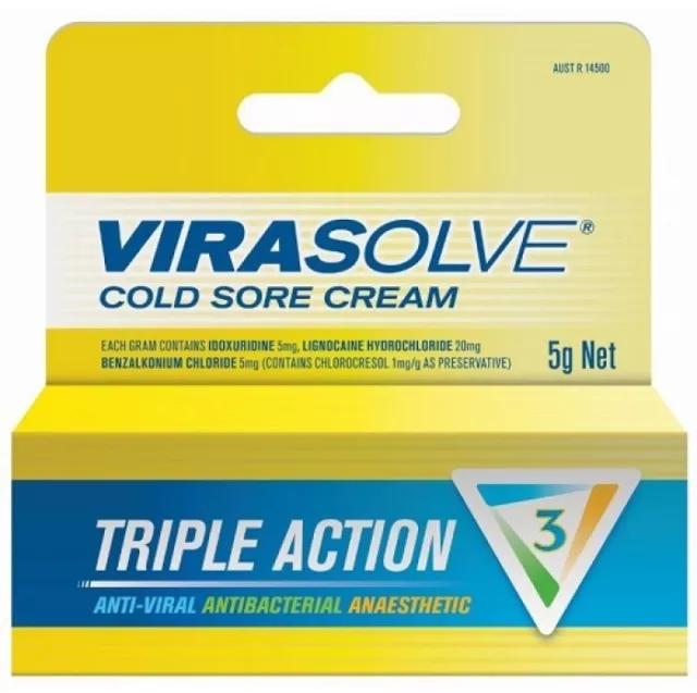 2 × Virasolve Cold Sore Cream 5G OzHealthExperts