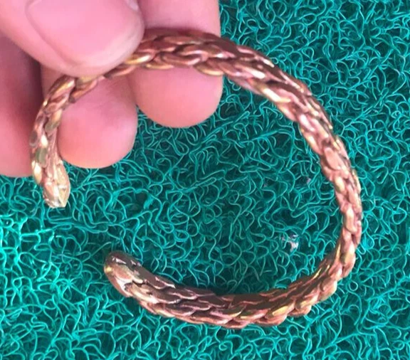 Very Old Rare Ancient Viking Bracelet Golden/Silvered Artefact Authentic Amazing
