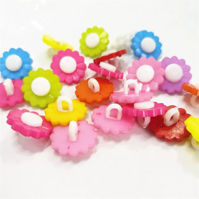 100X Mixed Colors Shank Holes Resin Flower Buttons for decoration Sewing buttons