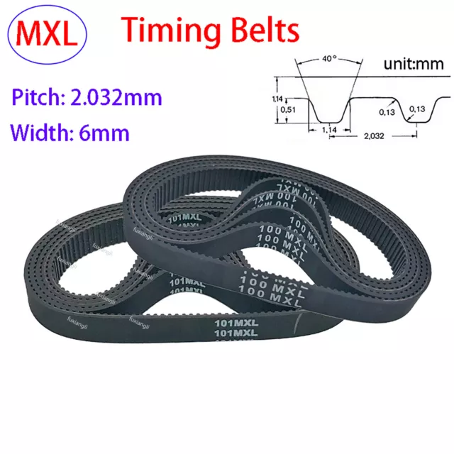 22MXL-1636MXL Timing Belts Pitch 2.032mm Rubber Close Loop Drive Belt Width 6mm