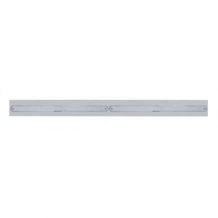 Chrome Top Mud Flap Plate With Two 14 LED 12" Light Bars - Red Bulb Color; 37219