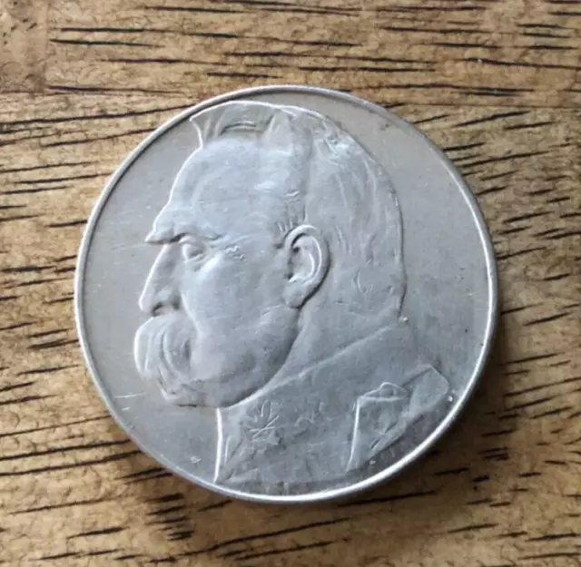 Coin 10 zl (Polish zloty) 1937 Jozef Pilsudzki Silver 750 22gr Poland 10zl