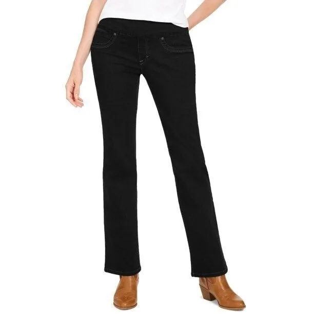 NWT Style & Co Women's Ella Pull-On Bootcut Jeans in Black Rinse - Size Medium