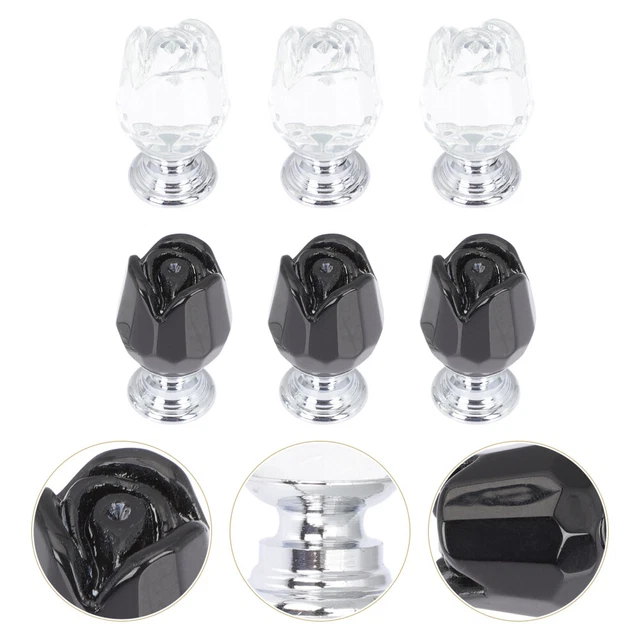 6 Pcs crystal drawer knobs bookcase knob Poignée De Tiroir En Métal Poignées De