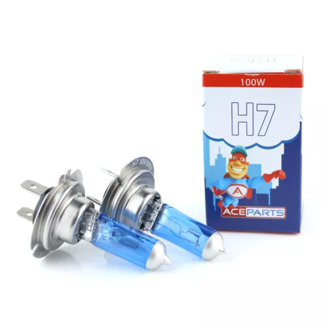 2x H7 [499] 100w Super White Xenon Headlight Bulbs 12v