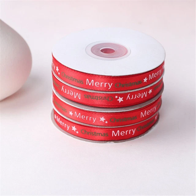 Wrapping Ribbon Christmas Letter Ribbon 1cm*22m Christmas Decoration Ribbon 3