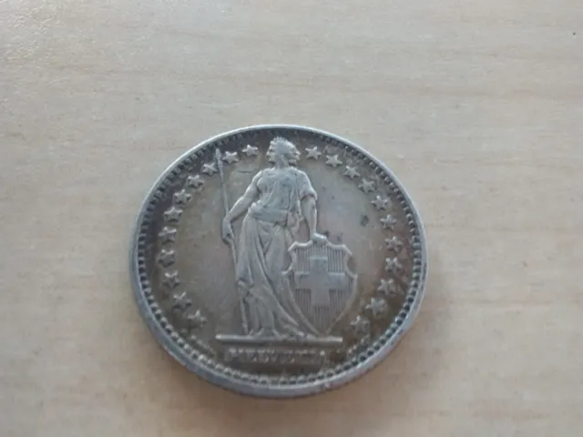 1921 Switzerland 2 Francs Silver Coin Silver Coin