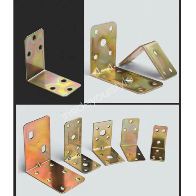 Metal Corner Brackets Heavy L shape Galvanized Angle Braces Furniture Fixing 4