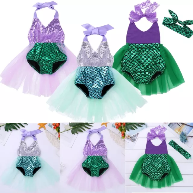 Gonna a sirena per bambine neonate abito abiti Halloween set abiti 3
