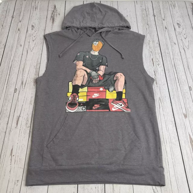 Nike Air Jordan Shoes Shoe Box Hoodie Sleeveless Hooded Sweatshirt Mens Small