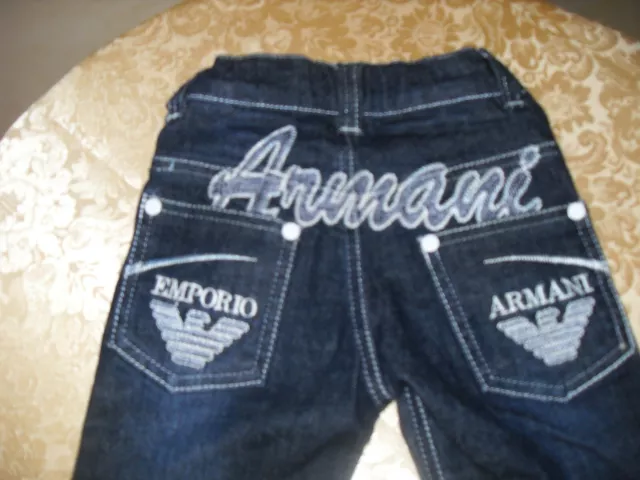 Jeans bimbo ARMANI size 74 in cotone cinto regolabile (cm.20) 2