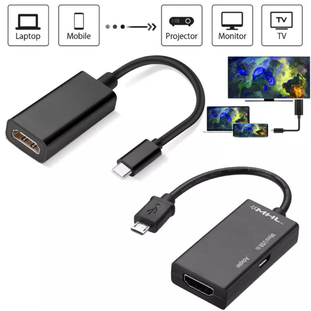 1080P MHL Micro USB zu HDMI Adapter Konverterkabel für Android Phone HD TV