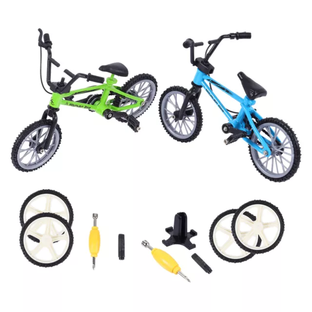 2 Sets Mini Mountain Bike Aluminum Alloy Finger Toy Table Competitive Game Toy