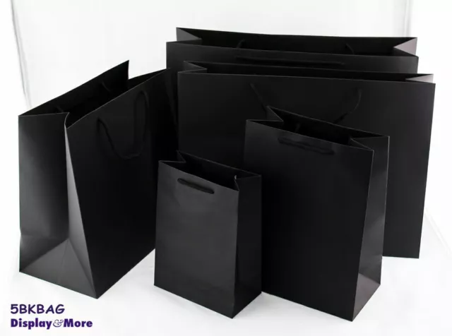 Paper Bag BLACK | 50pcs | Gift SHOP Event Ceremony | 6 Sizes | AUSSIE Seller 2