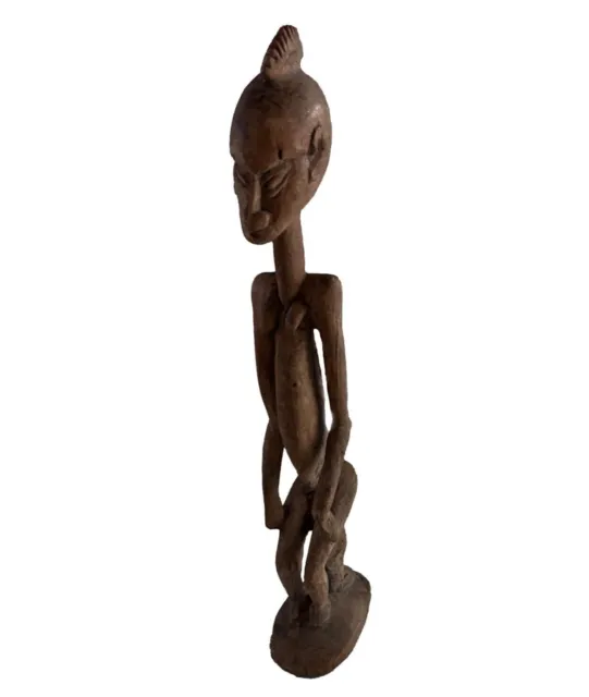 Large 21" Semi Antique Vintage African Dogon Mali Carved Female Maternity Figure