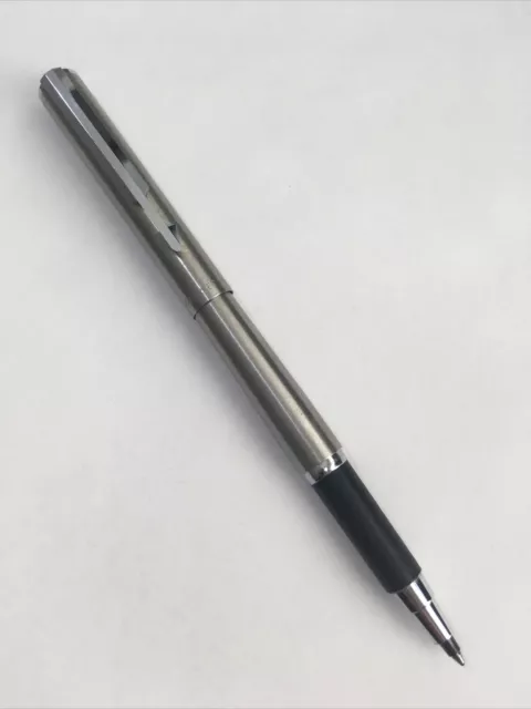 1983 Parker Arrow Steel Flighter Chrome Trim Rollerball Pen-Usa-Advertised.