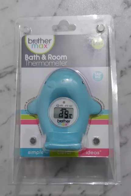 Brother Max Whale Bath & Room Digital Thermometer Blue & White - Floats on Water