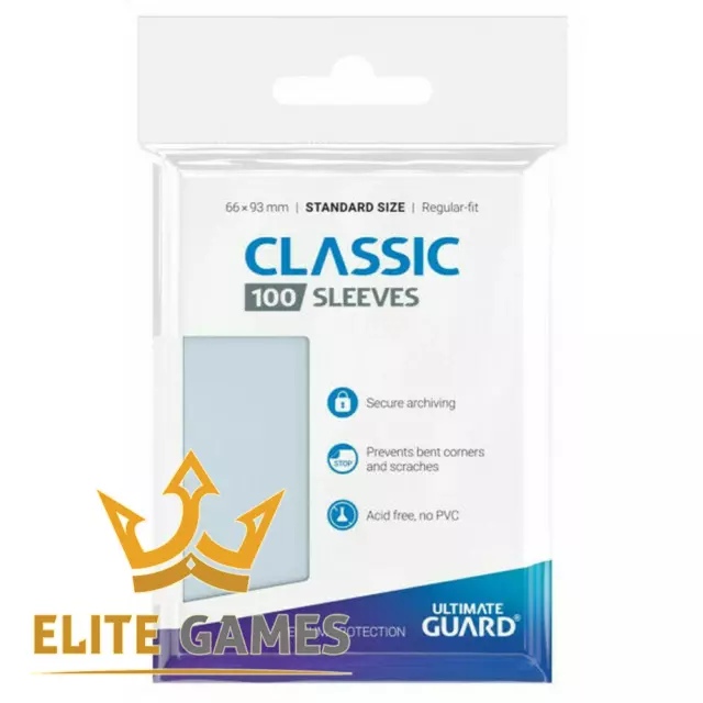 Elite Games - Ultimate Guard 100 pochettes Classic Sleeves Standard 66 X 93