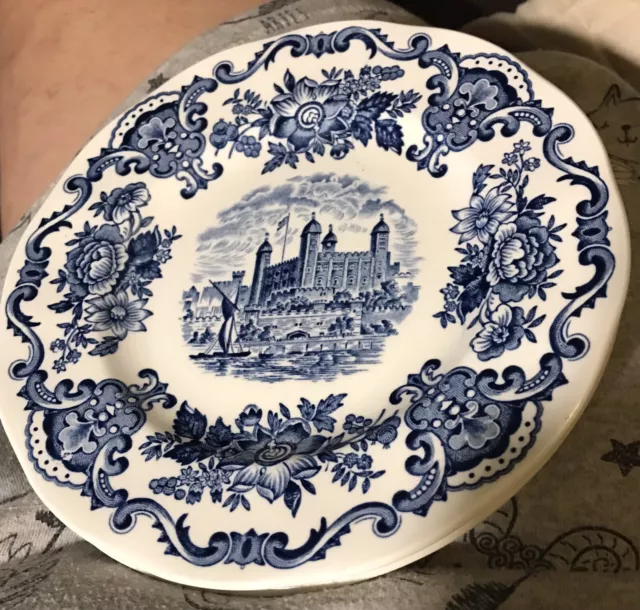 Blue & White Enoch Wedgwood "Royal Homes of Britain" Bread & Butter Plate 6"