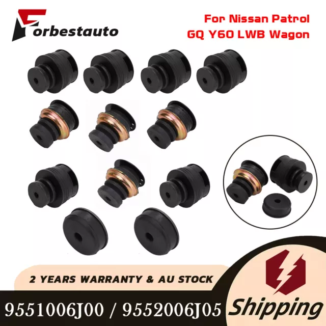 Body Mount Set Kit + Rail Bushing For Nissan Patrol GQ Y60 LWB Wagon FULL SET AU