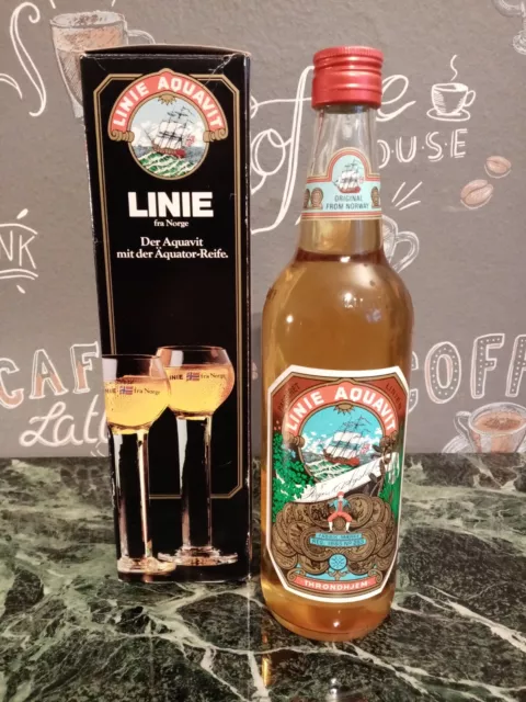 Rarität Linie Aquavit Throndheim Original 17. Februar 1987 mit Karton 0,7 Liter