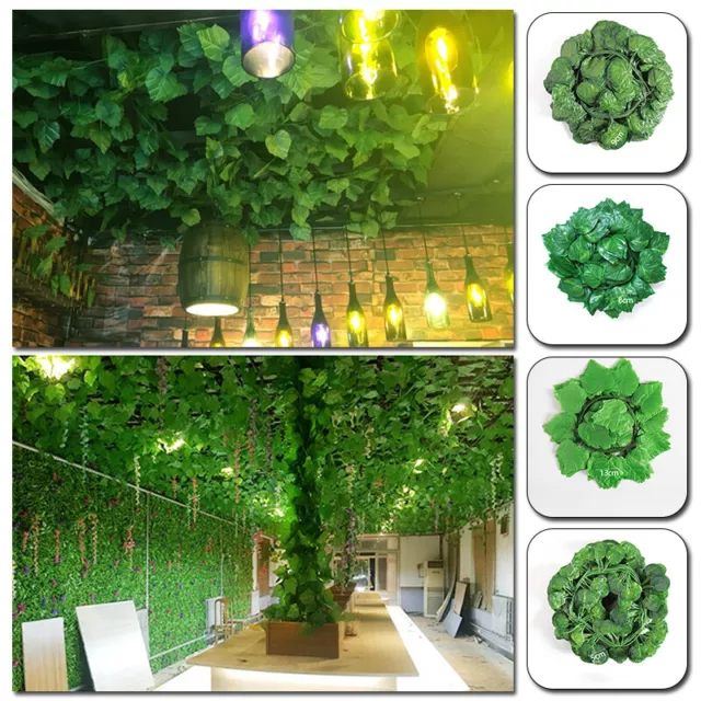 Artificial Ivy Vine Fake Foliage Hanging Grape Leaves Plants Party Wreath Decor