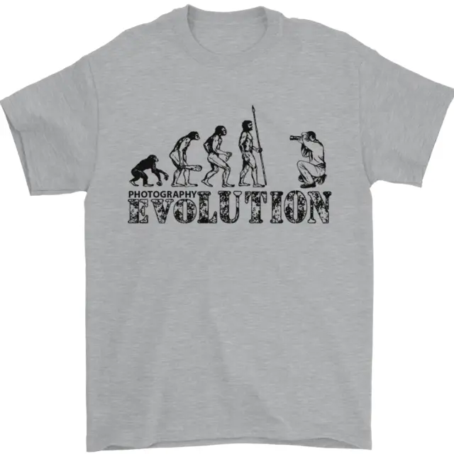 T-shirt da uomo Evolution Photographer divertente fotoraphy 100% cotone