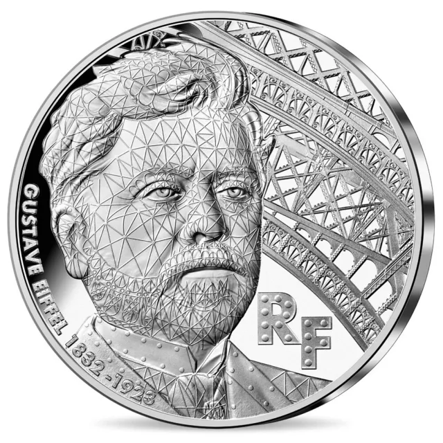 Silbermünze 10 Euro Frankreich 100. Todestag Gustave Eiffel 2023