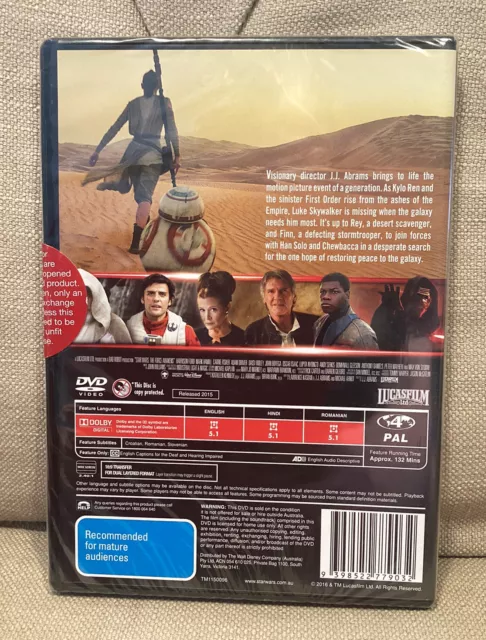 STAR WARS: Episode VII The FORCE AWAKENS DVD Reg 4 (AUS) Sealed-Free Post 3