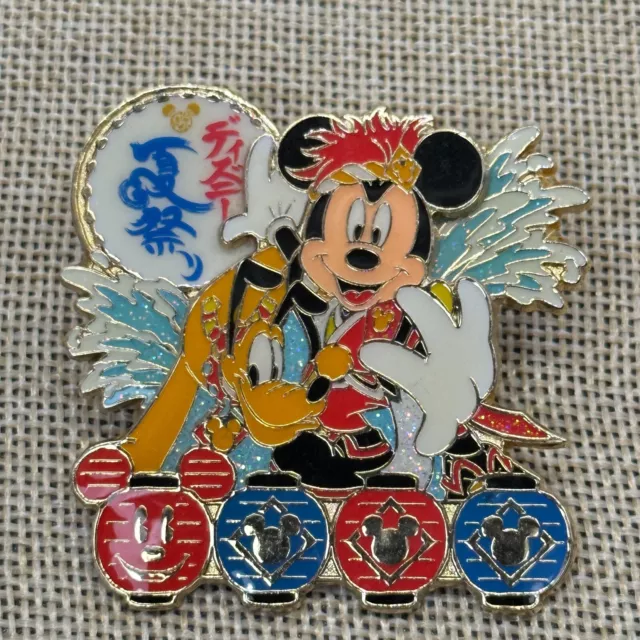 Tokyo Disney Resort Pin TDL Summer Festival Mickey & Pluto JAPANESE MATSURI
