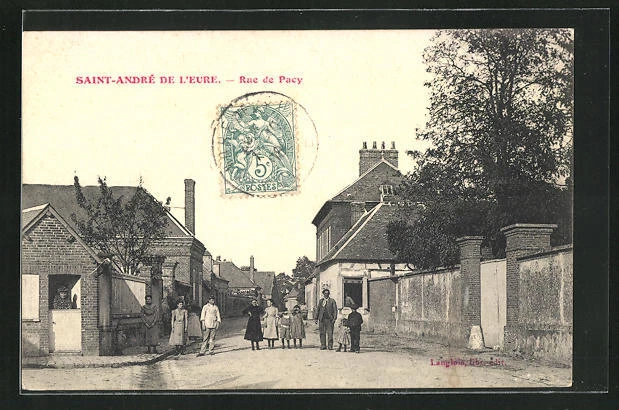 CPA Saint-Andre-de-l´Eure, Rue de Pacy, vue de la rue 1908