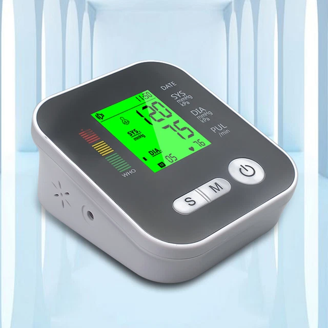 Esfigmomanómetro con pantalla portátil monitoreo de frecuencia cardíaca ABS para atención médica