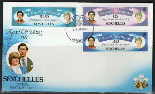 Seychelles 483-8 FDC 23.06.1981 Royal Wedding Lady Di - 2 covers