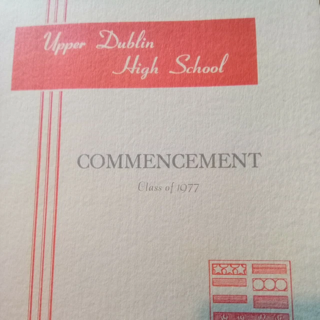 UPPER DUBLIN HIGH School Commencement Program Class Of 1977 Ambler Pa