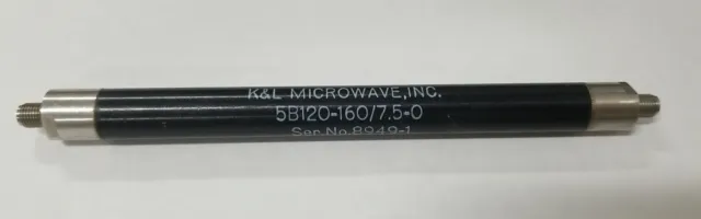 K&L Microwave 5B120-160/7.5-0 Coaxial Tubular RF Filter Band Pass